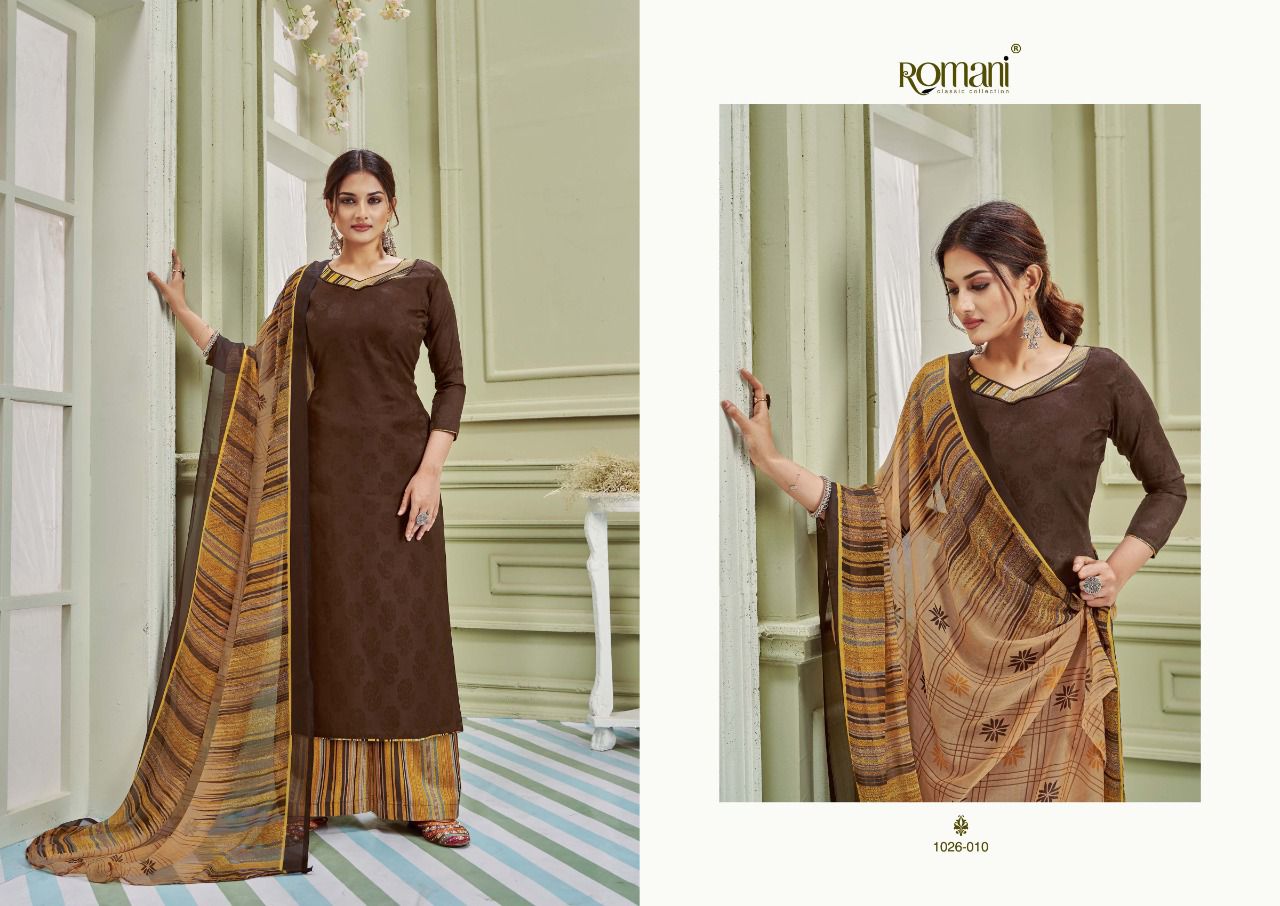 Romani Didaar Jam Cotton Printed casual Wear Designer Dress Material Collection